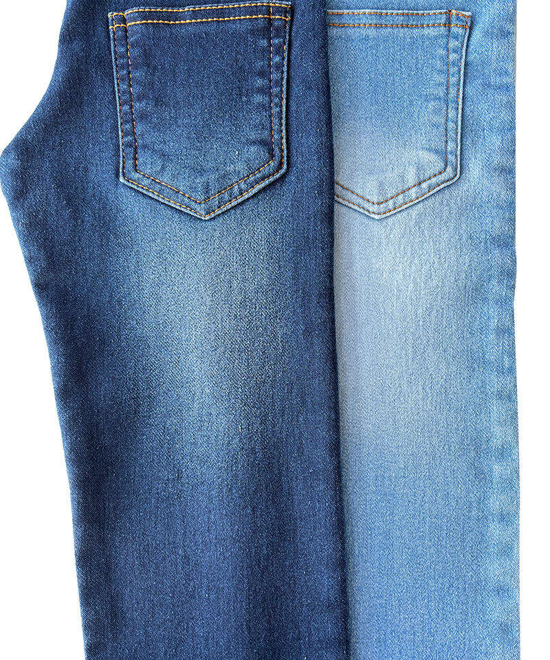 Indigo Fake knitting Middle weight Stretch denim fabric#60043