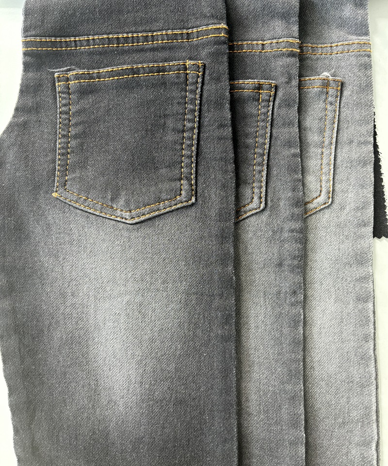 Black Fake knitting Heavy weight High stretchdenim fabric#60039