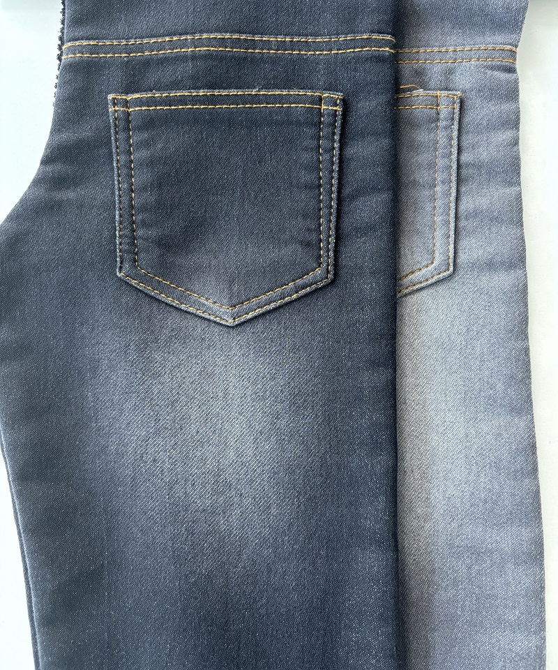 Indigo Fake knitting Middle weightStretchdenim fabric#60024
