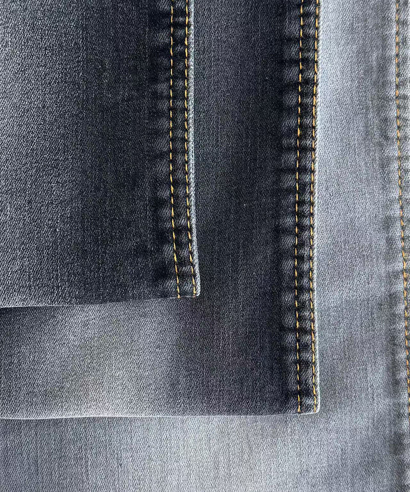 Slub-241148#BLACK-3/1 Twill-11.1oz-Stretch-Lyocell-Cold feeling-denim fabric#40037