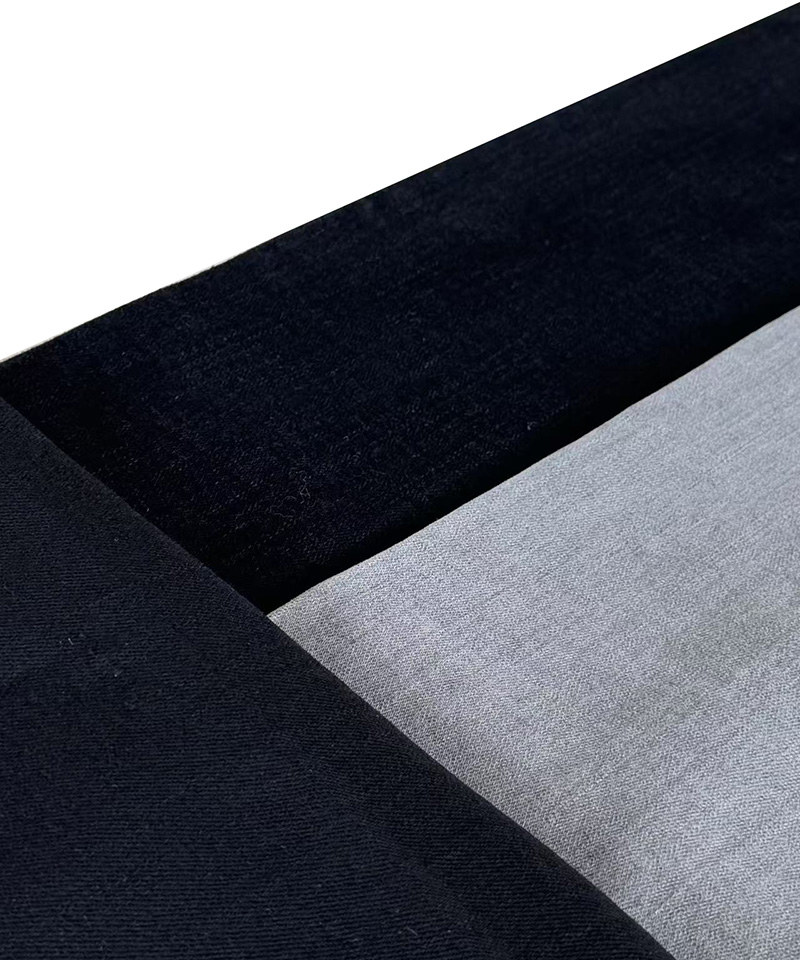 Slub-241229#Black/Black-3/1 Twill-11.3oz-High stretch-Lyocell-Cold feeling-denim fabric#40038