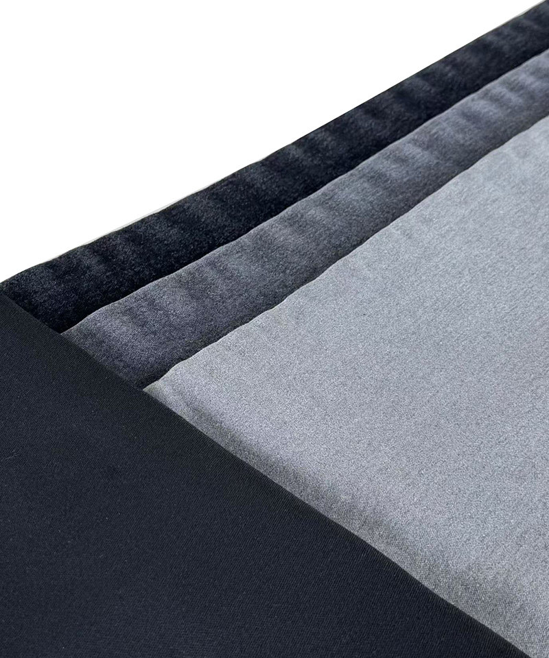 -241138#Black/Black-4/1 Satin-12.7oz-Stretch-Lyocell-Cold feeling-denim fabric#50049